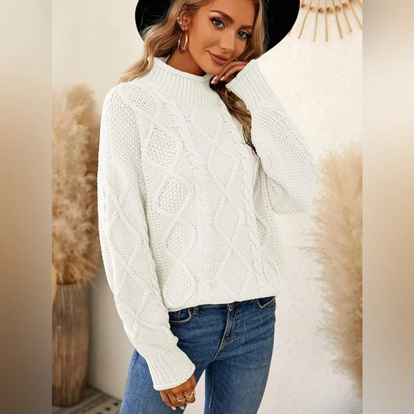 Suzy Shier Sweaters - Suzy Shier-NWOT Turtleneck Oversized Long Sleeve Cable Knit Loose Fit Chunky